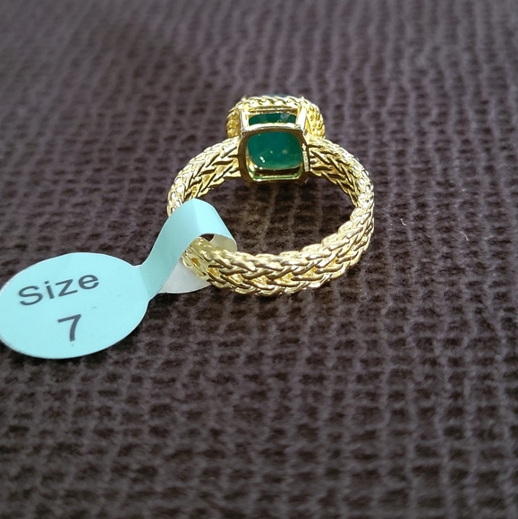 ✨️HP✨️ Gemolio Faceted Deep Green💚 Chalcedony Ring💍 - NWT - Picture 15 of 16